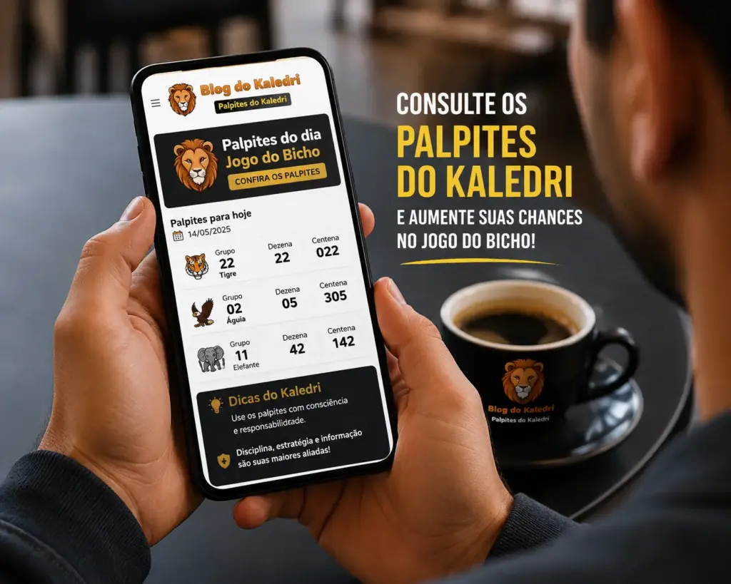 Consultando Palpites do Kaledri no celular para jogo do bicho
